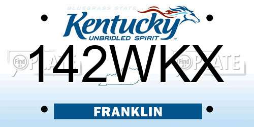 142WKX Kentucky License Plate