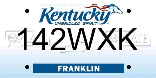 142WXK Kentucky License Plate