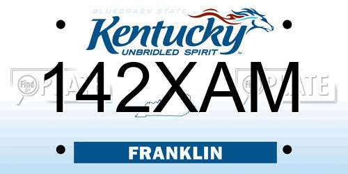 142XAM Kentucky License Plate