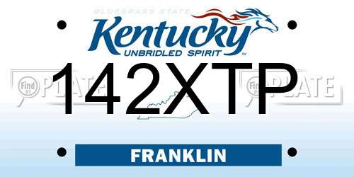 142XTP Kentucky License Plate