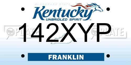 142XYP Kentucky License Plate