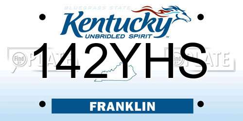 142YHS Kentucky License Plate