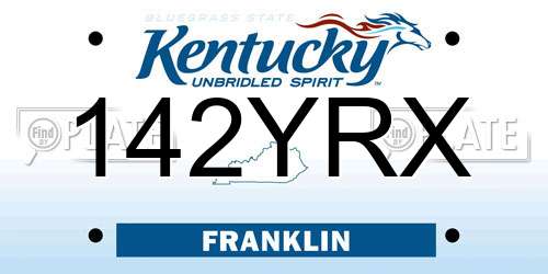 142YRX Kentucky License Plate