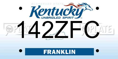 142ZFC Kentucky License Plate