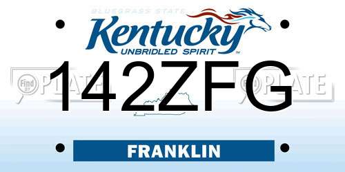 142ZFG Kentucky License Plate