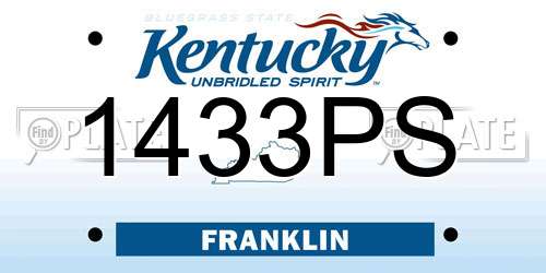 1433PS Kentucky License Plate