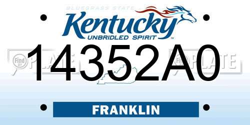 14352A0 Kentucky License Plate