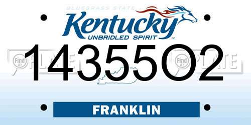 14355O2 Kentucky License Plate