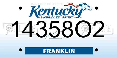 14358O2 Kentucky License Plate
