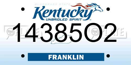 14385O2 Kentucky License Plate