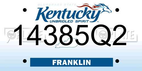 14385Q2 Kentucky License Plate