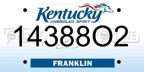 14388O2 Kentucky License Plate