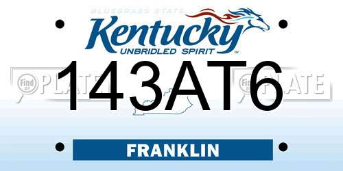 143AT6 Kentucky License Plate