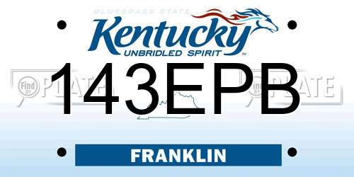 143EPB Kentucky License Plate