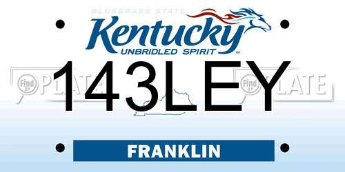 143LEY Kentucky License Plate