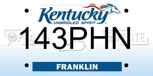 143PHN Kentucky License Plate