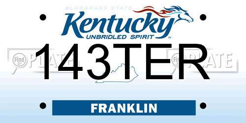 143TER Kentucky License Plate