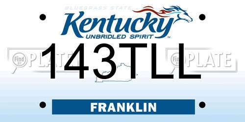 143TLL Kentucky License Plate