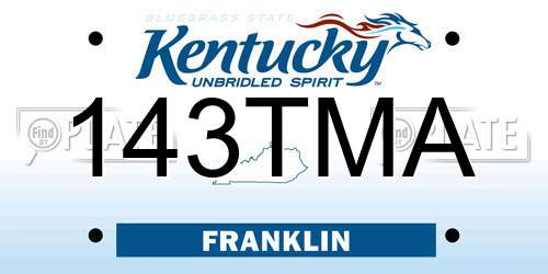 143TMA Kentucky License Plate