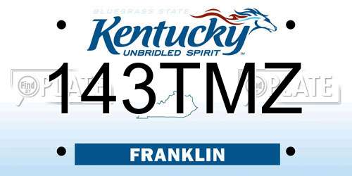 143TMZ Kentucky License Plate
