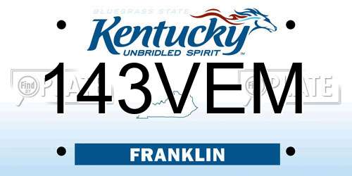 143VEM Kentucky License Plate