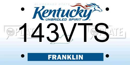 143VTS Kentucky License Plate