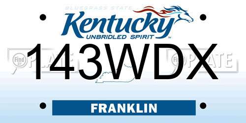 143WDX Kentucky License Plate