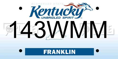 143WMM Kentucky License Plate