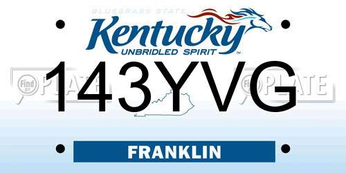 143YVG Kentucky License Plate