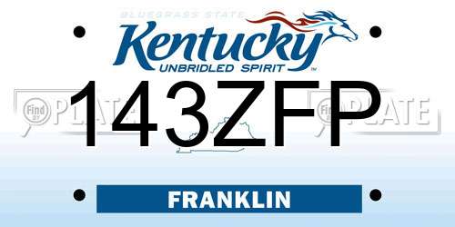 143ZFP Kentucky License Plate