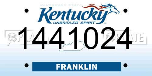 1441024 Kentucky License Plate