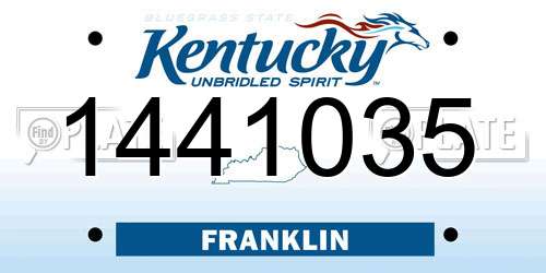 1441035 Kentucky License Plate