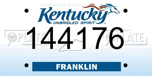 144176 Kentucky License Plate