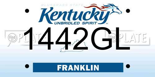 1442GL Kentucky License Plate