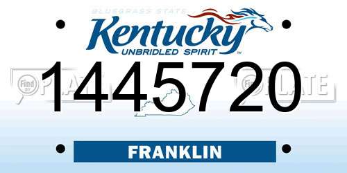 1445720 Kentucky License Plate