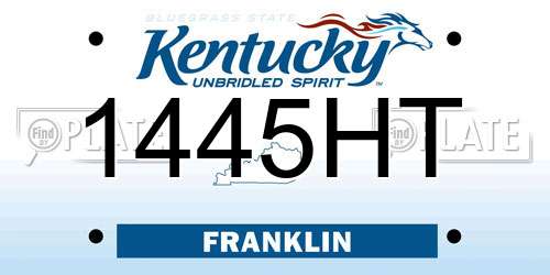 1445HT Kentucky License Plate