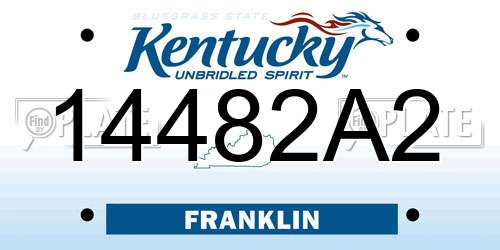 14482A2 Kentucky License Plate