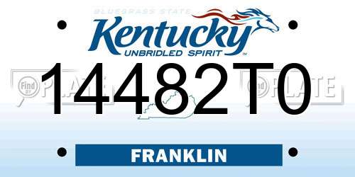 14482T0 Kentucky License Plate