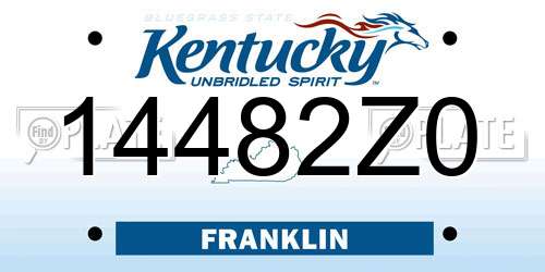 14482Z0 Kentucky License Plate