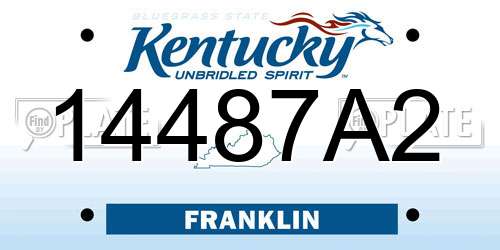 14487A2 Kentucky License Plate