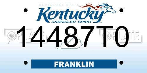 14487T0 Kentucky License Plate