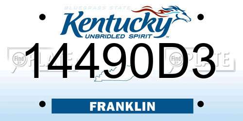 14490D3 Kentucky License Plate