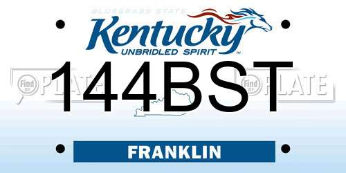 144BST Kentucky License Plate