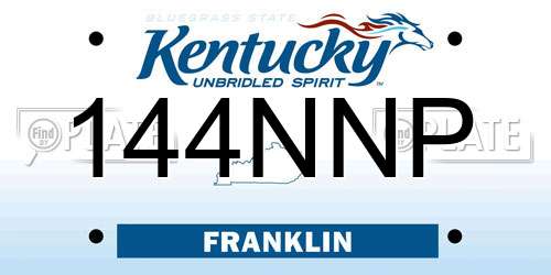 144NNP Kentucky License Plate