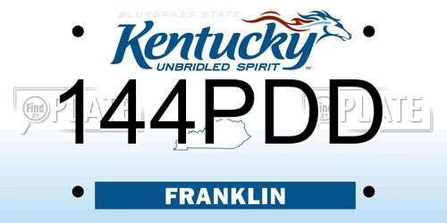 144PDD Kentucky License Plate