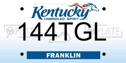 144TGL Kentucky License Plate
