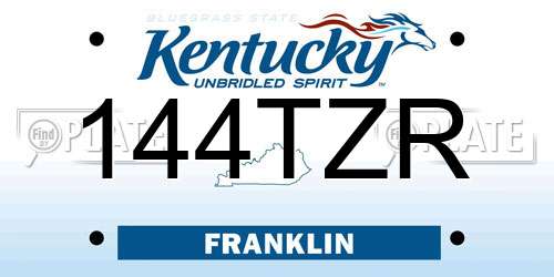 144TZR Kentucky License Plate