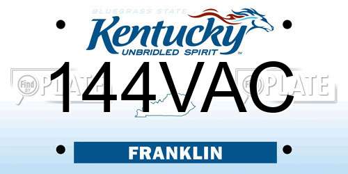144VAC Kentucky License Plate