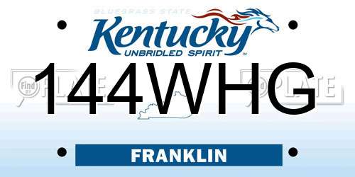 144WHG Kentucky License Plate