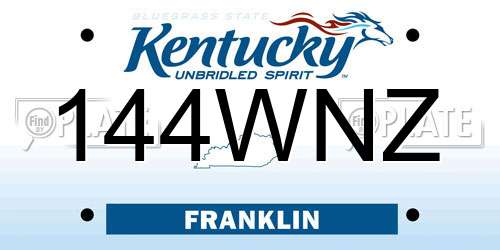 144WNZ Kentucky License Plate